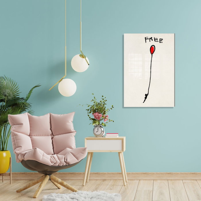 Wallity Cuadro Decorativo Banksy 45 x 65 cm en Vidrio Templado